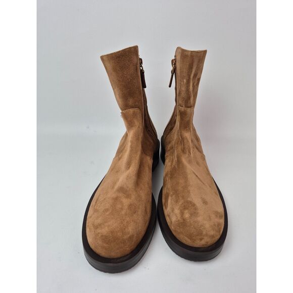 Stuart Weitzman Doe Brown Women's 5050 Bold Suede Zip Booties Size 6.5 B - Picture 4 of 7